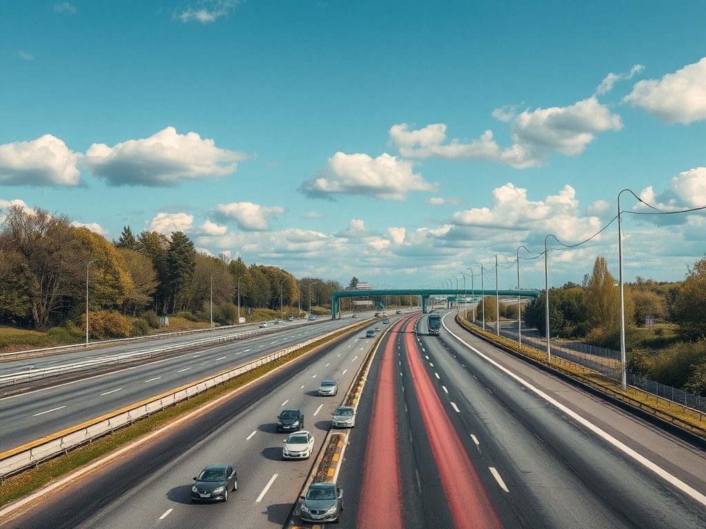 Abstandsmessung Autobahn